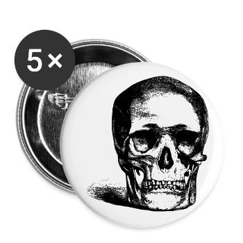 Skull - Buttons large 2.2''/56 mm (5-pack) - white - Front