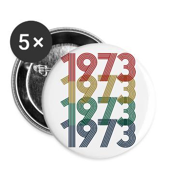 Cool Retro 1973, 50 ans, cadeau de 50e anniversaire - Lot de 5 grands badges (56 mm) - blanc - Devant
