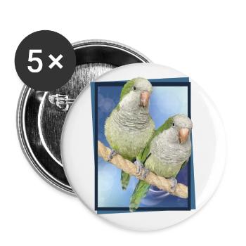 Argentine Parakeet - Buttons large 2.2''/56 mm (5-pack) - white - Front