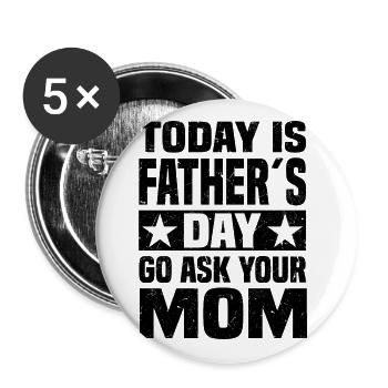 Father’s Day - Buttons large 2.2''/56 mm (5-pack) - white - Front