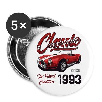 I'm Not Old I'm Classic Car Vintage Born In 1993 - Buttons large 2.2''/56 mm (5-pack) - white - Front