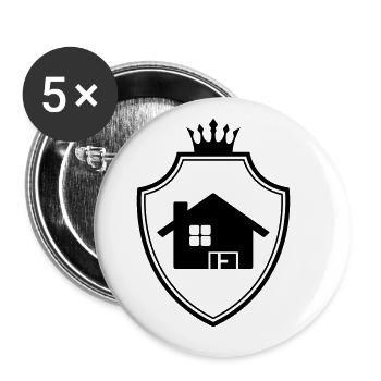 Haus Symbol Wappen - Buttons groß 56 mm (5er Pack) - Weiß - Vorne