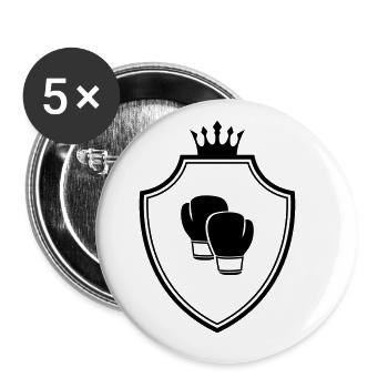 Boxhandschuhe Wappen - Buttons groß 56 mm (5er Pack) - Weiß - Vorne