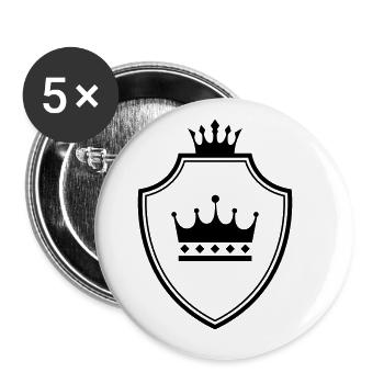 Krone Wappen - Buttons groß 56 mm (5er Pack) - Weiß - Vorne