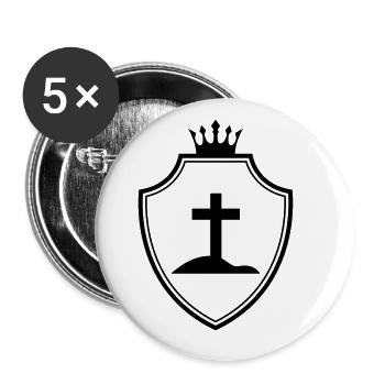 Cross Coat of arms - Buttons large 2.2''/56 mm (5-pack) - white - Front