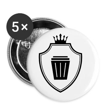 Armoiries de la poubelle - Lot de 5 grands badges (56 mm) - blanc - Devant