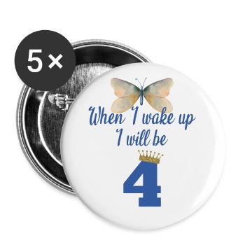 When i wake up i will be 4 - Buttons large 2.2''/56 mm (5-pack) - white - Front