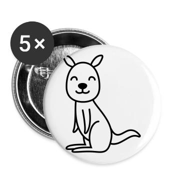 Bande dessinée kangourou - Lot de 5 grands badges (56 mm) - blanc - Devant
