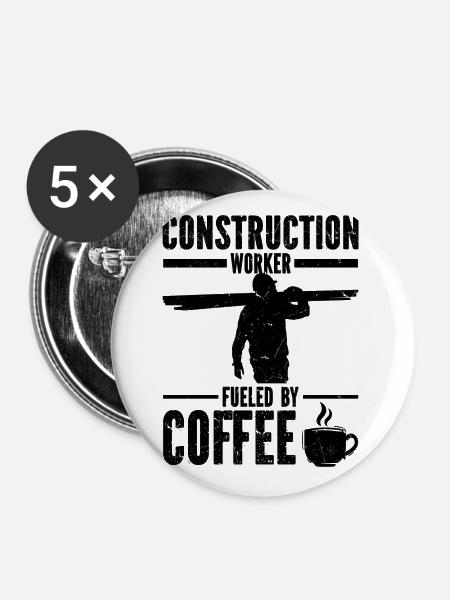 Handwerker - Buttons groß 56 mm (5er Pack) - Weiß