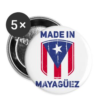 Mayagüez - Lot de 5 grands badges (56 mm) - blanc - Devant