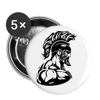 Spartan Warrior Gladiator Muscles - Buttons large 2.2''/56 mm (5-pack) - white - Front