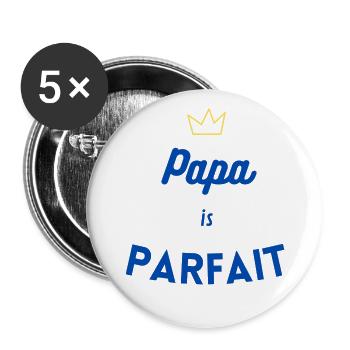 Papa is parfait - Lot de 5 grands badges (56 mm) - blanc - Devant