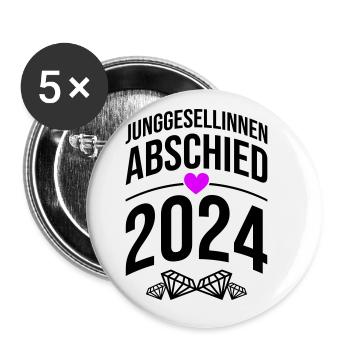 Hen Party 2024 Bride - Buttons large 2.2''/56 mm (5-pack) - white - Front