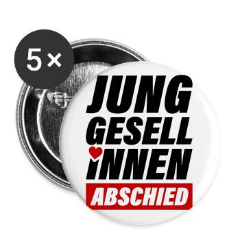 Enterrement de vie de jeune fille Jga Coeur - Lot de 5 grands badges (56 mm) - blanc - Devant