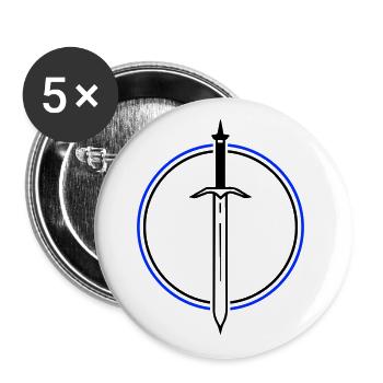 Sword Icon - Buttons large 2.2''/56 mm (5-pack) - white - Front