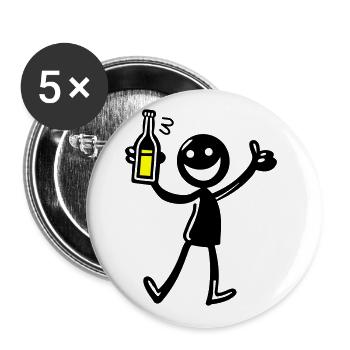 Boire de la bière d’illustration de bande dessinée - Lot de 5 grands badges (56 mm) - blanc - Devant