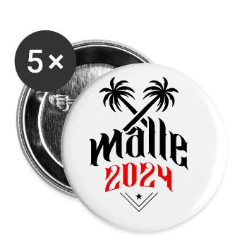 Malle 2024 Palma de Majorque - Lot de 5 grands badges (56 mm) - blanc - Devant