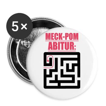 Abitur Abschluss Prüfung Sprüche lustig Meck-Pomm - Buttons groß 56 mm (5er Pack) - Weiß - Vorne