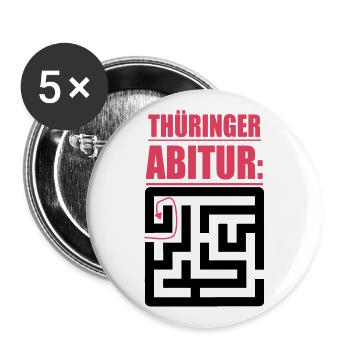 Lustig Sprüche Witze Abitur Abi Thüringen Prüfung - Buttons groß 56 mm (5er Pack) - Weiß - Vorne