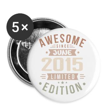 Juin 2015 Anniversaire Juin 2015 Cadeau Juin 2015 - Lot de 5 grands badges (56 mm) - blanc - Devant