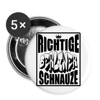 Berlin Souvenir Touristen Hauptstadt Metropole BLN - Buttons groß 56 mm (5er Pack) - Weiß - Vorne