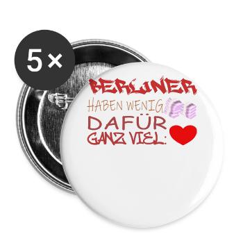 Berlin Souvenir Touristen Hauptstadt Metropole BLN - Buttons groß 56 mm (5er Pack) - Weiß - Vorne