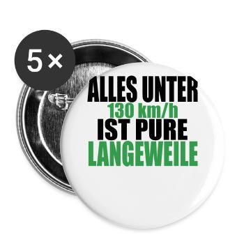 Tempolimit Autobahn Grüne Freiheit Verbot Diesel - Buttons groß 56 mm (5er Pack) - Weiß - Vorne