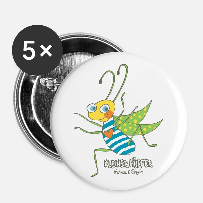 Petit houblon - Lot de 5 grands badges (56 mm) - blanc