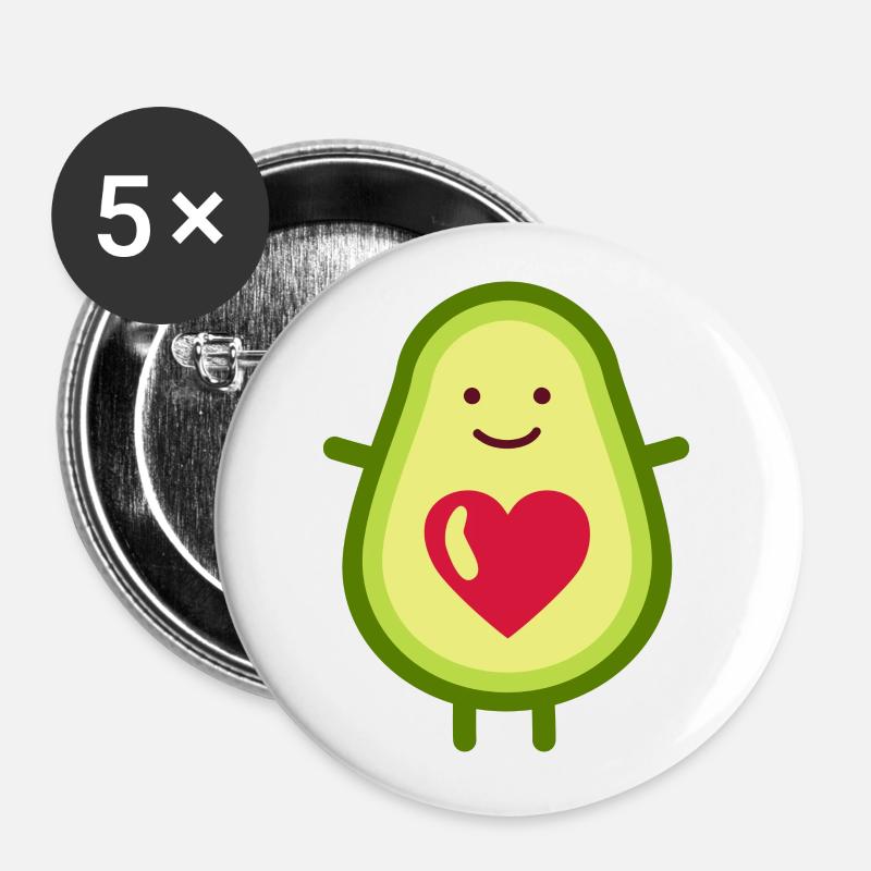 avocado - Buttons large 2.2''/56 mm (5-pack) - white
