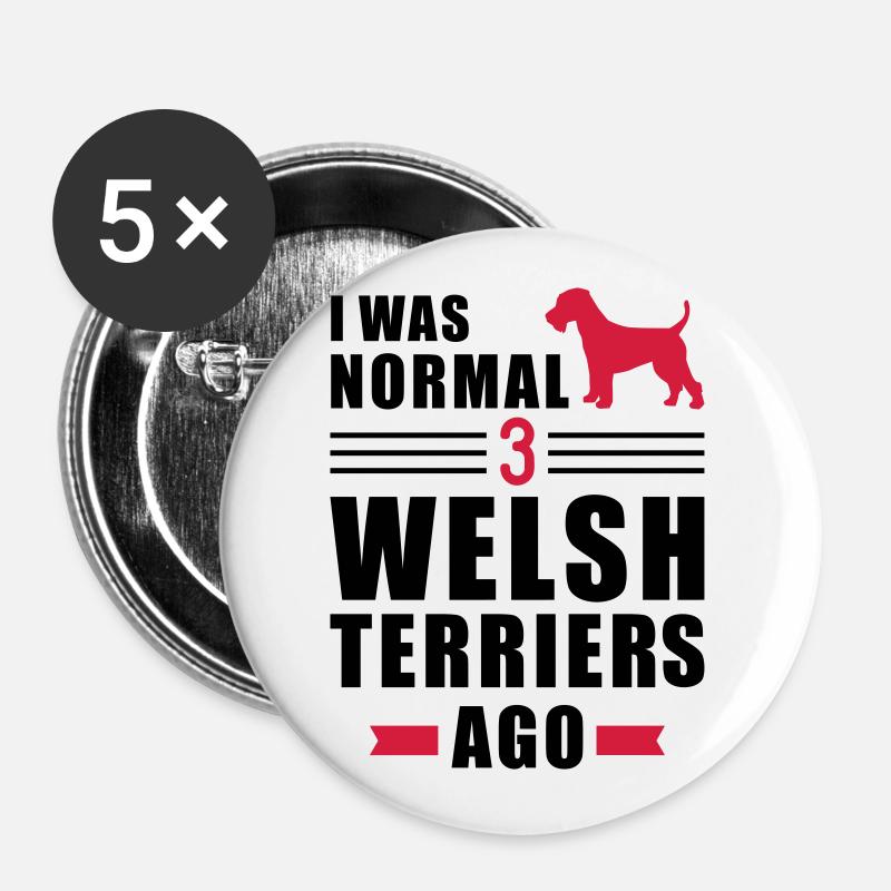 Welsh Terrier - Buttons large 2.2''/56 mm (5-pack) - white
