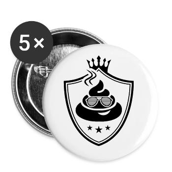shit logo - Buttons groß 56 mm (5er Pack) - Weiß - Vorne