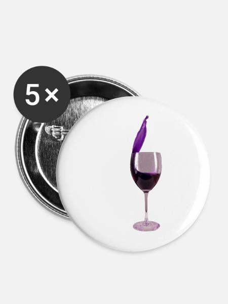 Glas 01 - Buttons groß 56 mm (5er Pack) - Weiß