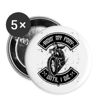 MOTORRAD BIKER CHOPPER - Buttons groß 56 mm (5er Pack) - Weiß - Vorne