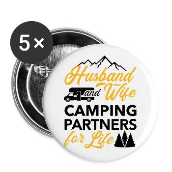 Campeur - Lot de 5 grands badges (56 mm) - blanc - Devant