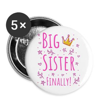 Grande Sœur Enfin III - Lot de 5 grands badges (56 mm) - blanc - Devant