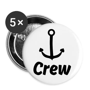 Crew - Skipper Sailing Charter Team - Buttons large 2.2''/56 mm (5-pack) - white - Front