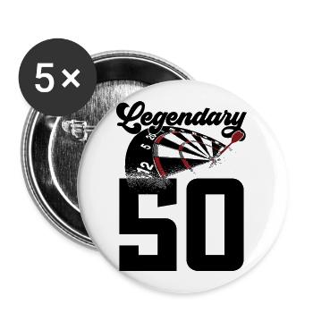 50TH BIRTHDAY DART LEGEND 1976 - Buttons large 2.2''/56 mm (5-pack) - white - Front