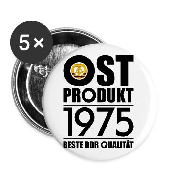 51. GEBURTSTAG OSSI OSTPRODUKT 1975 DDR - Buttons groß 56 mm (5er Pack) - Weiß - Vorne