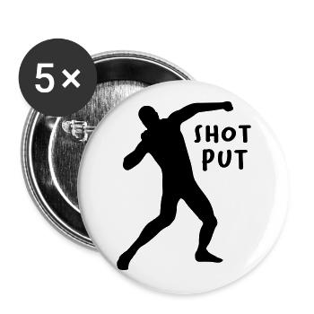Kugelstoßen - Buttons groß 56 mm (5er Pack) - Weiß - Vorne