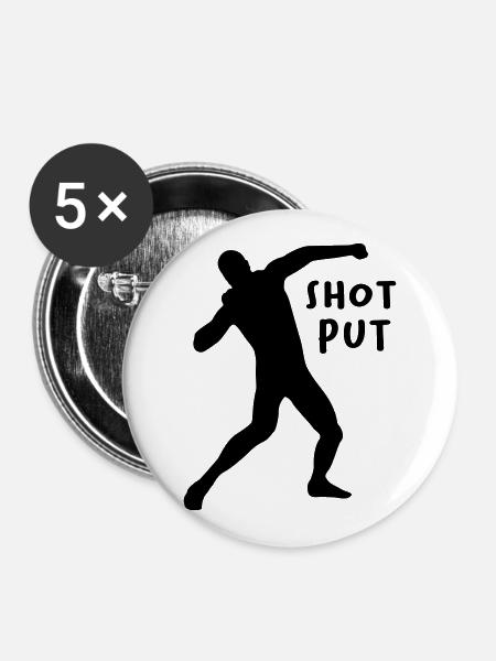 Kugelstoßen - Buttons groß 56 mm (5er Pack) - Weiß