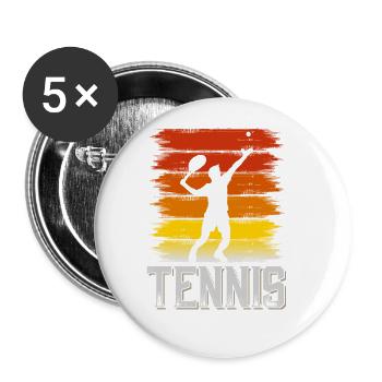 Tennis Tennis Player Ball Sport Vintage Retro - Buttons large 2.2''/56 mm (5-pack) - white - Front