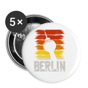 Berlin Germany City Skyline Vintage Retro - Buttons large 2.2''/56 mm (5-pack) - white - Front