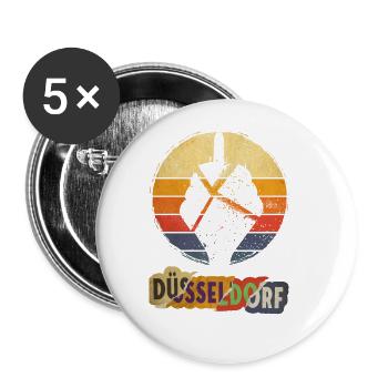 Dusseldorf Germany City Skyline Vintage Retro - Buttons large 2.2''/56 mm (5-pack) - white - Front