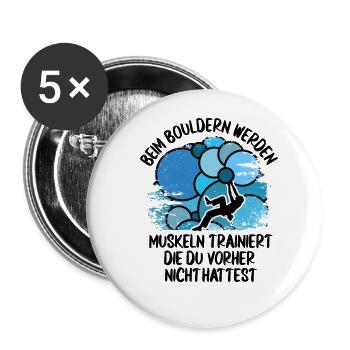 Vintage Bouldern Boulderer Klettern Kletterer - Buttons groß 56 mm (5er Pack) - Weiß - Vorne