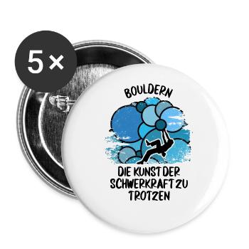Vintage Bouldern Boulderer Klettern Kletterer - Buttons groß 56 mm (5er Pack) - Weiß - Vorne