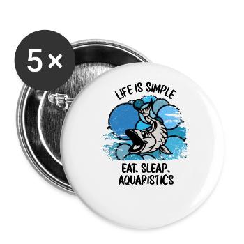 Aquarium Aquarists Fish Ornamental fish Aquaristics - Buttons large 2.2''/56 mm (5-pack) - white - Front