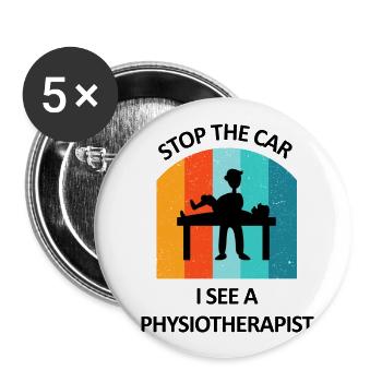 Physical Therapist Humorous Gift Saying Funny - Buttons large 2.2''/56 mm (5-pack) - white - Front