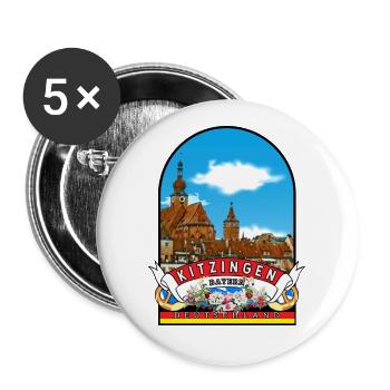 Kitzingen Bayern Vintage Deutschland - Buttons groß 56 mm (5er Pack) - Weiß - Vorne