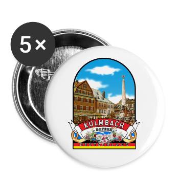 Kulmbach Bayern Vintage Deutschland - Buttons groß 56 mm (5er Pack) - Weiß - Vorne
