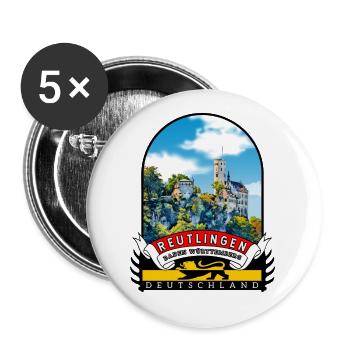 Deutschland Reutlingen Vintage Baden-Württemberg - Buttons groß 56 mm (5er Pack) - Weiß - Vorne